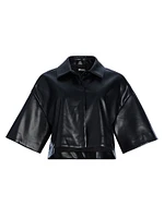 Adi Leather Cropped Jacket