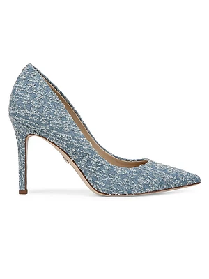 Hazel 95MM Frayed Denim Pumps