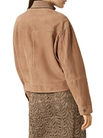 Couture Suede Outerwear Jacket with Monili