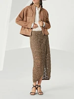 Couture Suede Outerwear Jacket with Monili