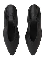 Point Toe 85MM Ruched Leather Pumps