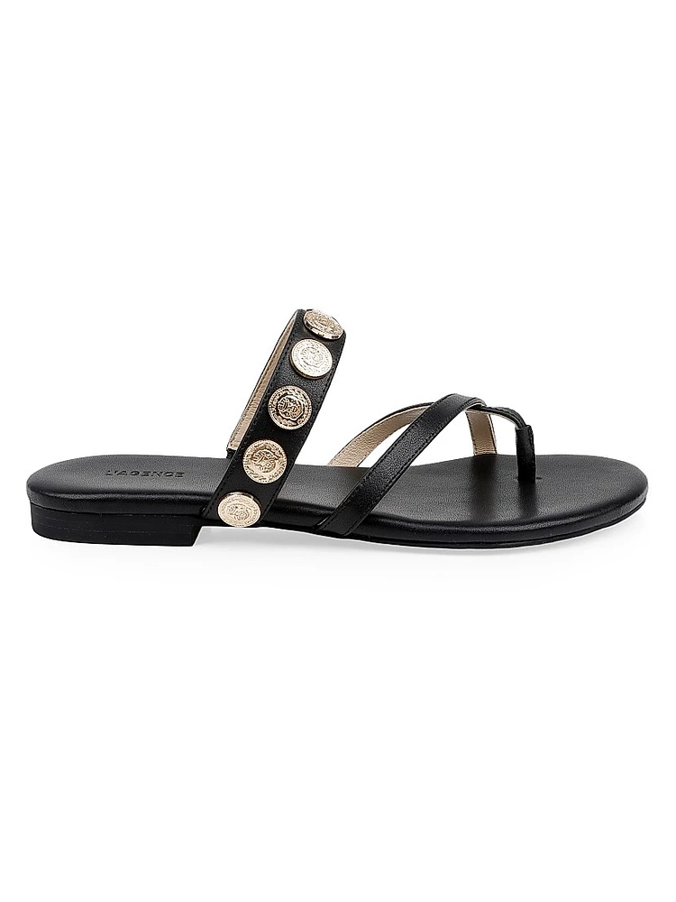 Hanna Leather Slip-On Sandals
