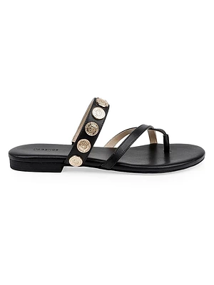 Hanna Leather Slip-On Sandals