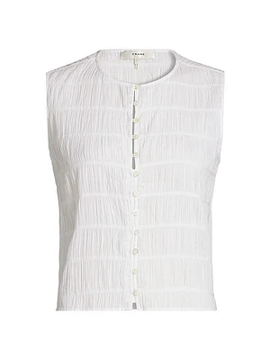 Smocked Sleeveless Top