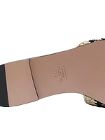 VLogo Signature Slide Sandals with Crochet Embroidery