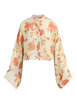 The Belle Of Ball Floral Crop Blouse