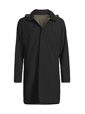 Reversible Stretch Nylon Hooded Jacket