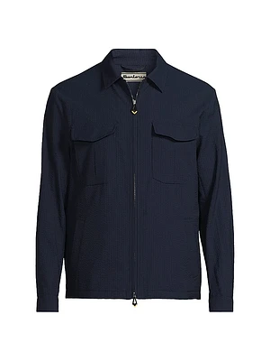 Seersucker Wool-Silk Jacket