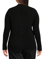 Cashmere Rib-Knit Button-Front Shirt