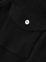 Cashmere Rib-Knit Button-Front Shirt
