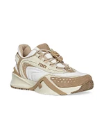 Flow Mesh & Leather Low-Top Sneakers