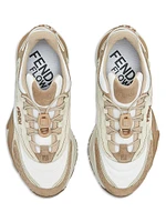 Flow Mesh & Leather Low-Top Sneakers