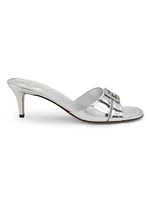 Fold 55MM Logo Metallic Leather Sandals