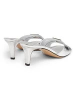 Fold 55MM Logo Metallic Leather Sandals