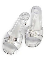Fold 55MM Logo Metallic Leather Sandals
