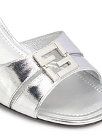 Fold 55MM Logo Metallic Leather Sandals