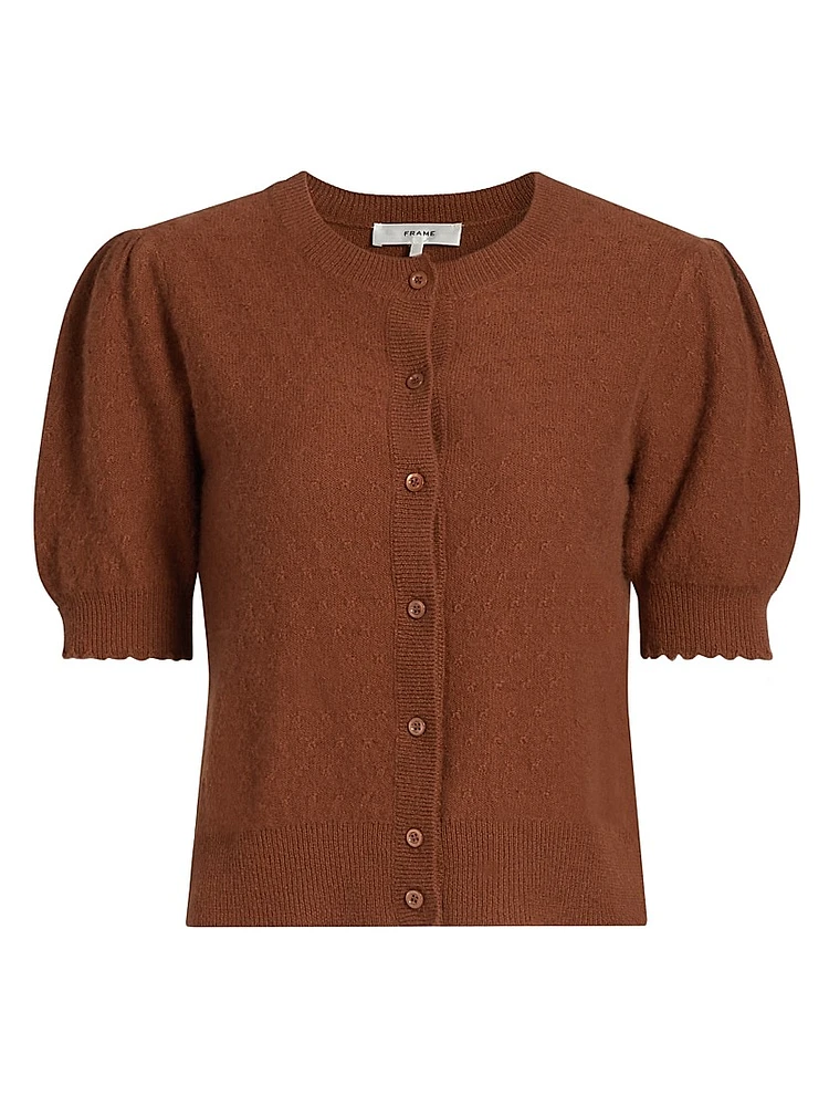 Cashmere Pointelle-Knit Cardigan