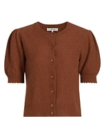 Cashmere Pointelle-Knit Cardigan