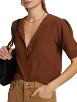 Cashmere Pointelle-Knit Cardigan