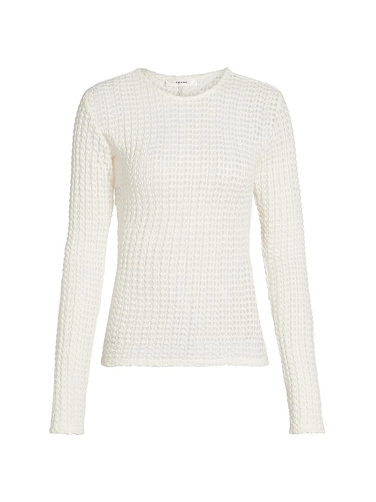 The Popcorn Textured Cotton-Blend Top