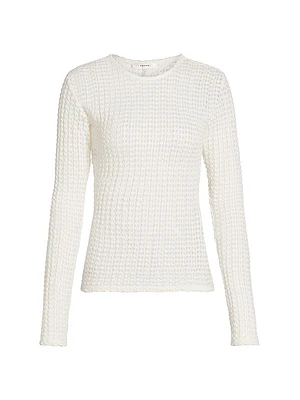 The Popcorn Textured Cotton-Blend Top