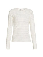 The Popcorn Textured Cotton-Blend Top