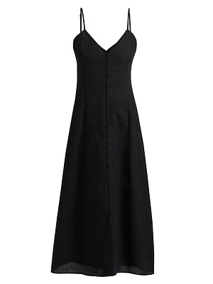 Modena Linen-Cotton Midi-Dress
