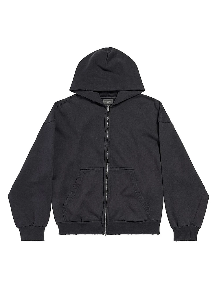 Painted Zip-Up Regular Fit Hoodie