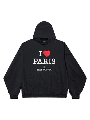 I Love Paris Hoodie Large Fit