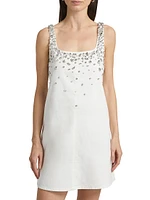 Kimmie Embellished Denim Shift Dress