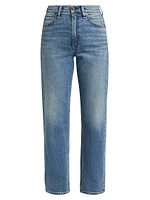 Harlow Mid-Rise Straight Ankle Jeans