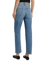 Harlow Mid-Rise Straight Ankle Jeans