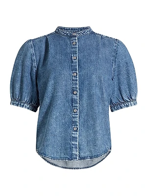 Ultra Featherweight Jordan Denim Puff-Sleeve Top