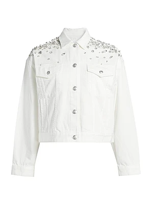 Elsa Embellished Cotton Denim Jacket