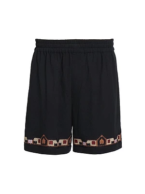 Zilan Embroidered Cotton Shorts