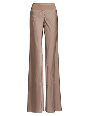 Bias Satin Straight Pants
