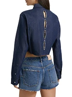 Cotton Pearl Cut-Out Crop Top