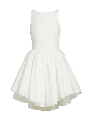 Pleated Fit & Flare Minidress