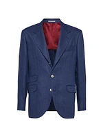 Linen Chevron Deconstructed Cavallo Blazer