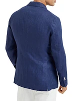 Linen Chevron Deconstructed Cavallo Blazer