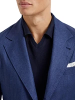 Linen Chevron Deconstructed Cavallo Blazer
