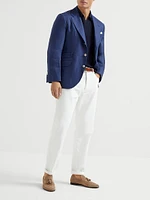 Linen Chevron Deconstructed Cavallo Blazer
