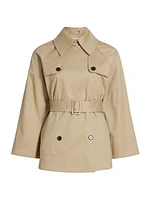Lucien Cotton Gabardine Belted Trench Jacket