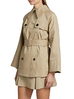 Lucien Cotton Gabardine Belted Trench Jacket