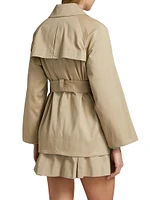 Lucien Cotton Gabardine Belted Trench Jacket