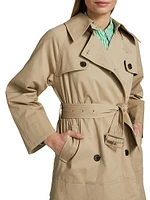 Lucien Cotton Gabardine Belted Trench Jacket