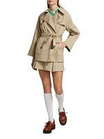 Lucien Cotton Gabardine Belted Trench Jacket