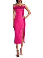 Gwen Strapless Rosette Midi-Dress