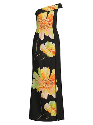 Dolan Floral One-Shoulder Gown