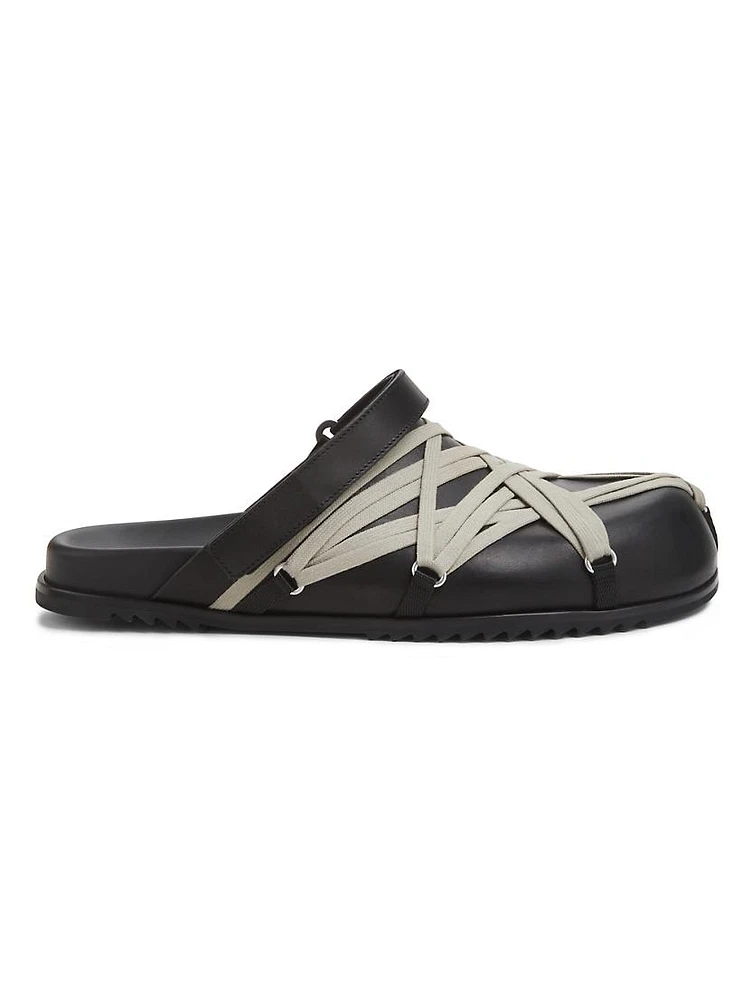 Megalaced Leather Mules